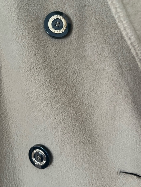 Tommy Hilfiger Tan Double-Breasted Wool Coat with Burgundy Lining - Picture 7 of 13
